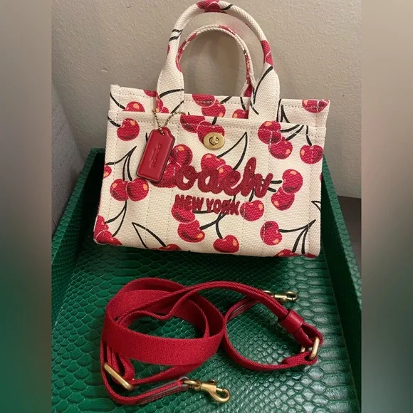 Coach Cargo Cherry Print Canvas Tote Bag NWT - Picture 13 of 13